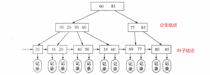 B+树示意图